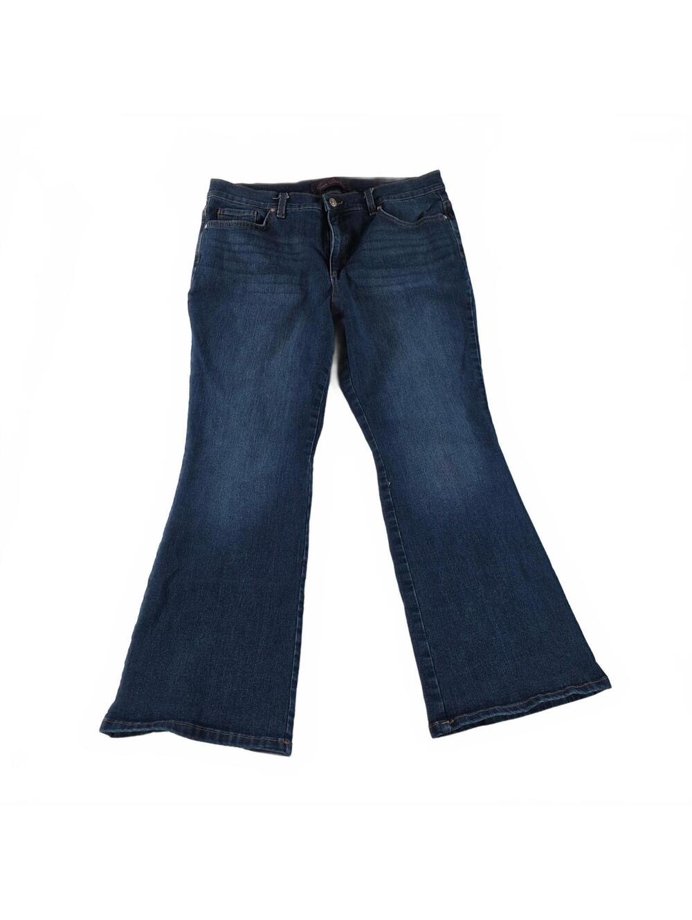 Gloria Vanderbilt Amanda Bootcut Jeans Women Size 16 Petite Dark Blue Denim